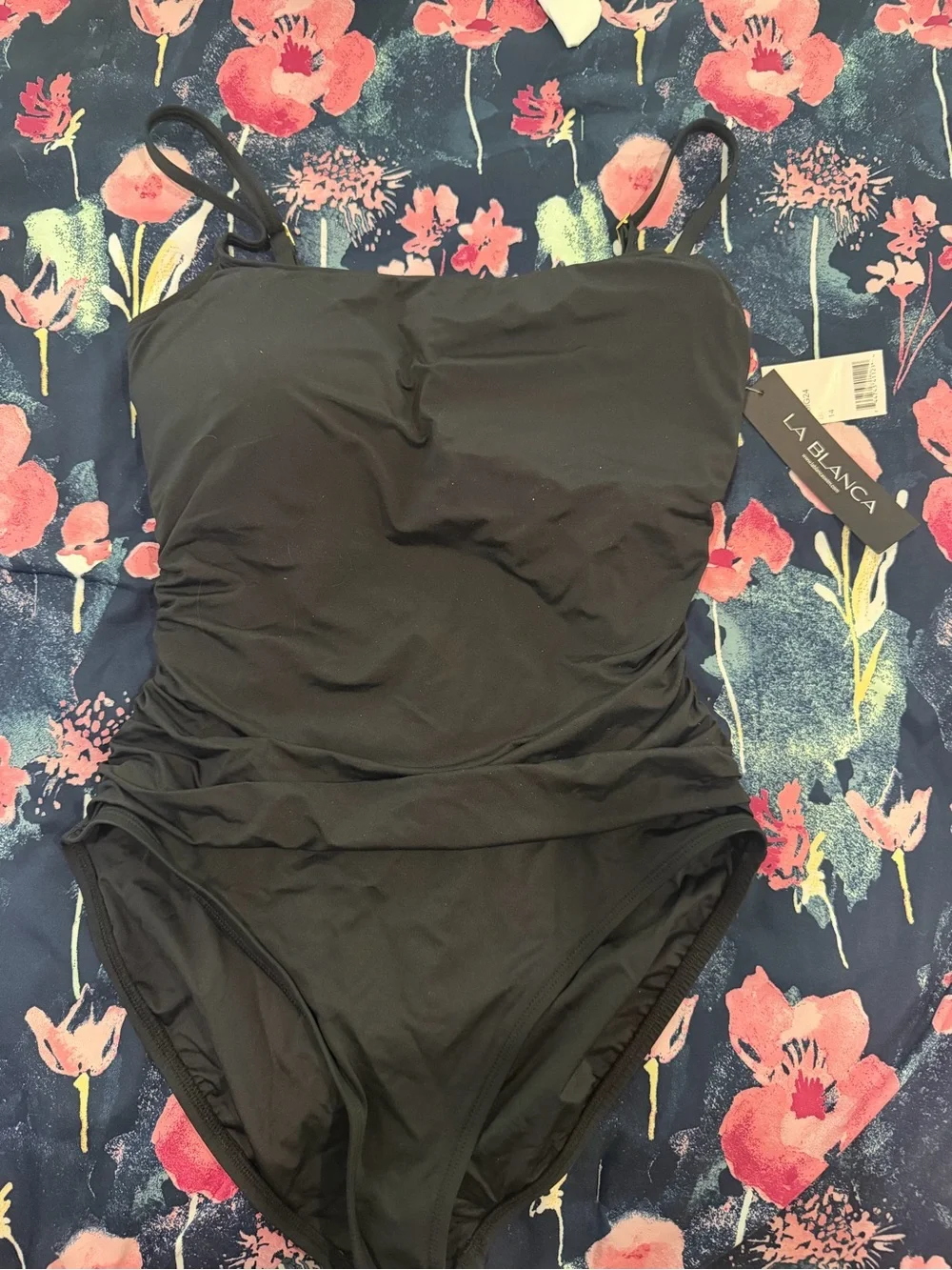 La Blanca Women's Standard Island Goddess Lingerie One Piece Swimsuit 14 NWT